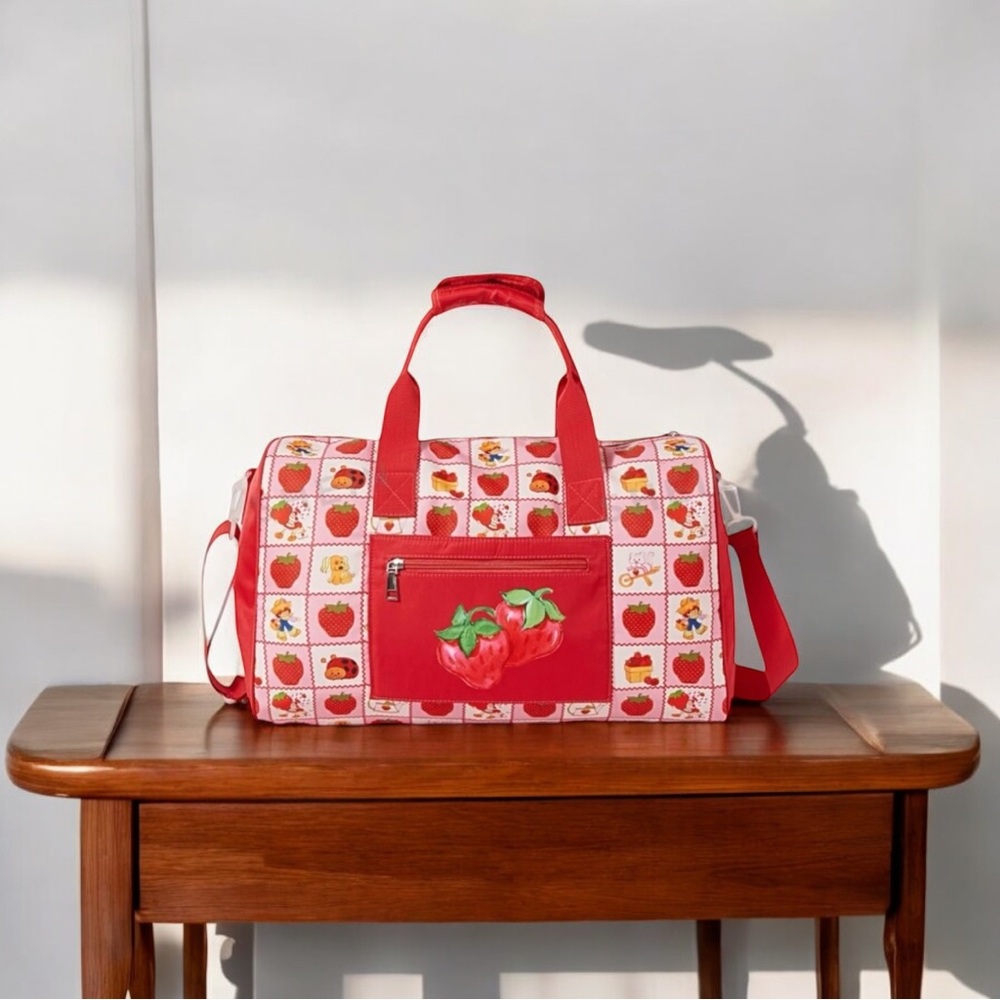 Strawberry Shortcake Printed Gym Travel Duffle Weekender Tote Bag